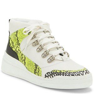 Vince Camuto VC-Samphy White Multicolor Leather High Top Sneakers Size 7 M NEW